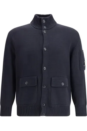C.P. Company Cardigans, male, , Size: S Cotton Cardigan with Ribbed Details