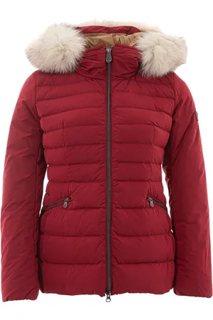 Peuterey Winter Jackets, female, , Size: S Bordeaux Padded Jacket with Fur Collar