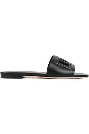 Dolce & Gabbana Sliders, female, , Size: 6 US Leather Almond Toe Sandals