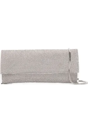 BENEDETTA BRUZZICHES Clutches, female, , Size: ONE SIZE Silver Crystal Mesh Clutch Bag