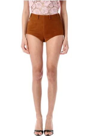Self-Portrait Short Shorts, female, , Size: XS Suede Fitted Shorts Ss25