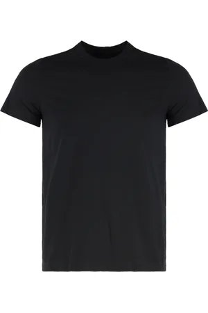 Rick Owens T-Shirts, male, , Size: XL Ribbed crew-neck cotton T-shirt