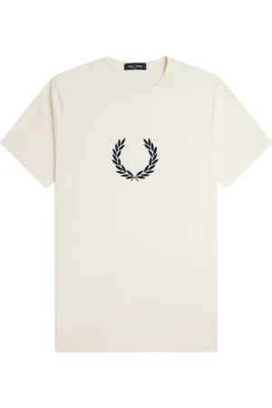 Fred Perry T-Shirts, male, , Size: S Cotton Crew Neck Embroidered Logo T-Shirt