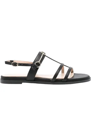 Twin-Set Flat Sandals, female, , Size: 9 US Low Heel Sandals with Oval Buckle