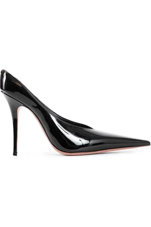 Amina Muaddi Heeled Mules, female, , Size: 8 US Patent Leather Stiletto Mule