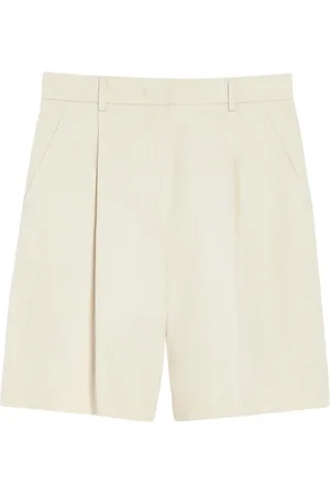 Max Mara Casual Shorts, female, , Size: XS Cotton and linen flared Bermuda shorts