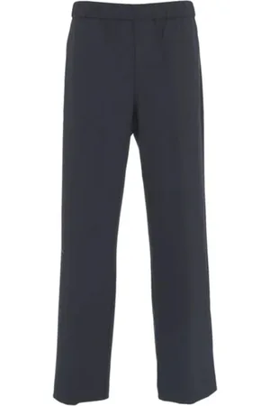 Mauro Grifoni Straight Trousers, male, , Size: L Navy Pants for Men