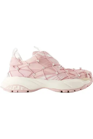 VERSACE Sneakers, female, , Size: 7 US Leather Sneakers - Round Toe