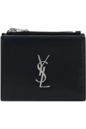 Saint Laurent Wallets & Cardholders, male, , Size: ONE SIZE Leather Zip Wallet Card Holder