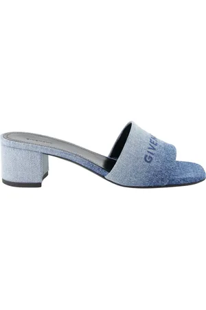 Givenchy Heeled Mules, female, , Size: 7 US Denim 4G Heeled Sandals