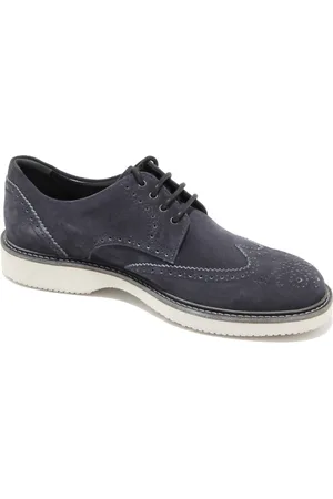 Hogan Laced Shoes, male, , Size: 8 US Denim Slip-On Derby Shoes