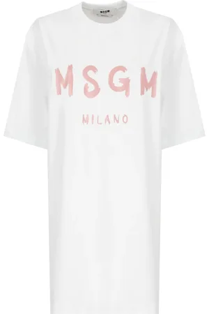 Msgm Short Dresses, female, , Size: XS Cotton Dress with Logo