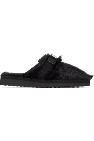 SUICOKE Flat Sandals, female, , Size: 8 US Faux-Fur Slip-On Sandals