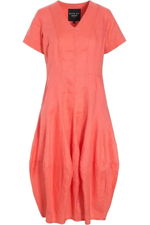 Bitte Kai Rand Midi Dresses, female, , Size: XS Airy Linen Dress Cool Coral