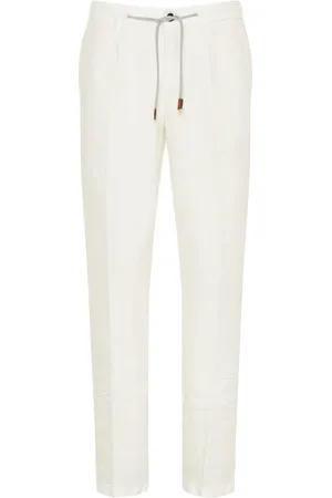 ELEVENTY Chinos, male, , Size: W38 Linen Drawstring Trousers