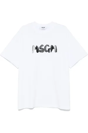 Msgm T-Shirts, male, , Size: M Crew Neck T-shirt Polo