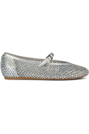 LE SILLA Ballerinas, female, , Size: 8 1/2 US Silver Crystal PVC Nylon Leather Sandals