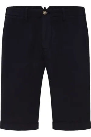 Oscar Jacobson Casual Shorts, male, , Size: XL Navy Linen Blend Summer Shorts
