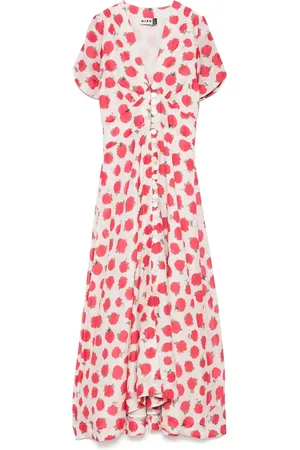 RIXO London Midi Dresses, female, , Size: S Floral Print Button-Up Dress