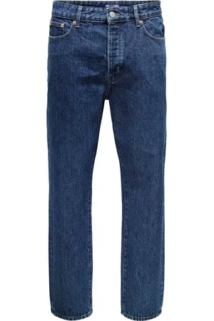 Only & Sons Straight Jeans, male, , Size: W34 L32 Loose Tape Denim Pants