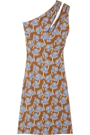 VERSACE Short Dresses, female, , Size: XS Floral Print Sleeveless Open Back Dress