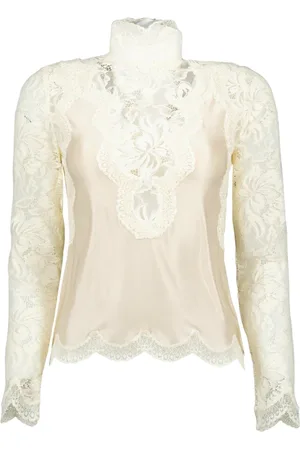 Paco rabanne Blouses, female, , Size: S Elegant Satin and Lace Blouse