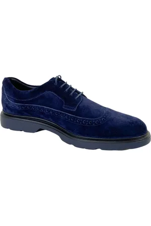 Hogan Laced Shoes, male, , Size: 7 1/2 US Suede Derby Shoes Memory Foam