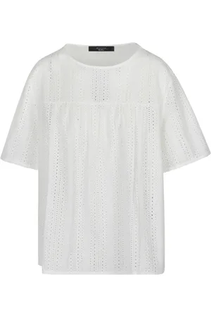 Max Mara T-Shirts, female, , Size: S Cotton Blouse with Round Neck
