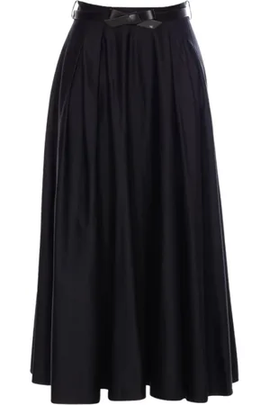 Elisabetta Franchi Midi Skirts, female, , Size: XL Satin Midi Skirt with Bow