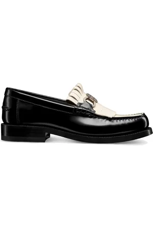 Dior Loafers, female, , Size: 6 US Emblem Leather Loafers with Fringes