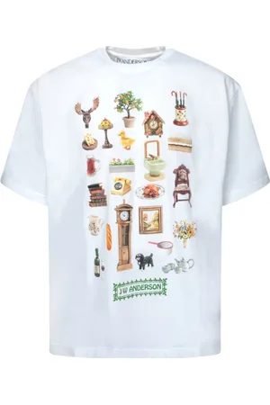 J.W.Anderson T-Shirts, male, , Size: XL Cotton T-shirt with Diorama Print