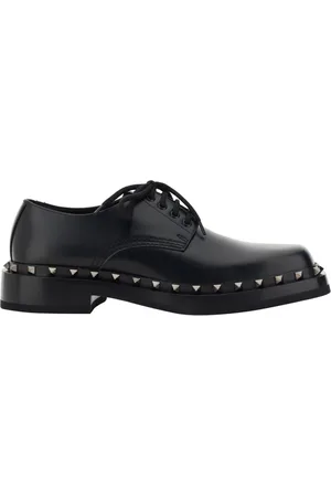 VALENTINO GARAVANI Laced Shoes, male, , Size: 8 US Laced Derby Shoes with Studs