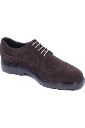 Hogan Laced Shoes, male, , Size: 7 US Suede Derby Shoes Made in Italy