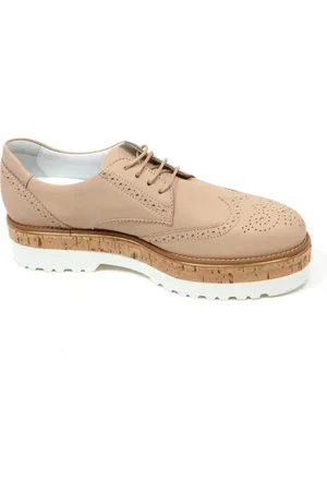 Hogan Laced Shoes, female, , Size: 10 US Derby shoe with cork wedge heel