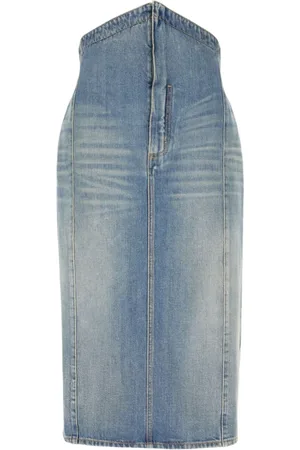 Alexander McQueen Denim Skirts, female, , Size: 2XS Indigo Zip Skirt