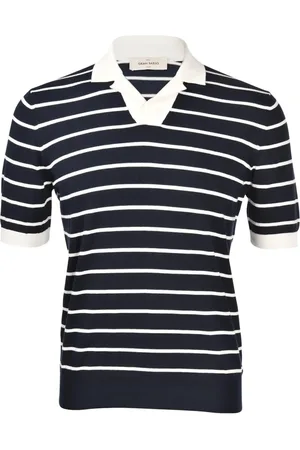 Gran Sasso Polo Shirts, male, , Size: XL Striped skipper polo with contrast details