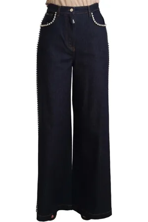 Dolce & Gabbana Wide Jeans, female, , Size: XS Elegant Dark Flare Denim Jeans
