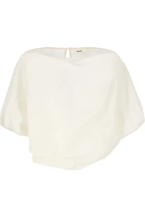 Khaite Blouses, female, , Size: S Silk and Cotton Ivory Top