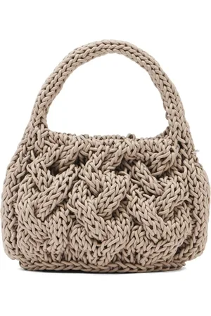J.W.Anderson Handbags, female, , Size: ONE SIZE Cable Knit Tote Bag