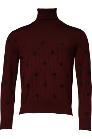 Dolce & Gabbana Turtlenecks, male, , Size: M Monogram Knit Turtleneck Sweater