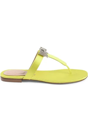 DEE OCLEPPO Flip Flops, female, , Size: 5 US Satin Sandals with Swarovski Bow