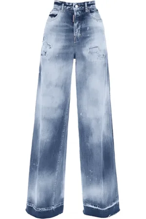 Dsquared2 Wide Jeans, female, , Size: XS Vintage Low Rise Flared Jeans