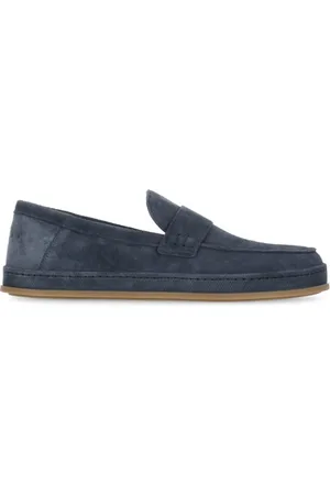 Hogan Loafers, male, , Size: 9 US Suede Leather Loafers Round Toe