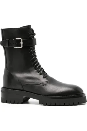 ANN DEMEULEMEESTER Lace-up Boots, male, , Size: 12 US Core Combat Boots with Buckle