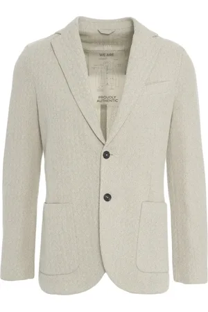 Circolo Blazers, male, , Size: 2XL Grey Herringbone Blazer Easy Jacket