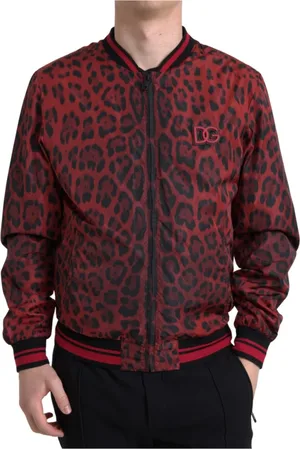 Dolce & Gabbana Bomber Jackets, male, , Size: L Leopard Print Bomber Jacket