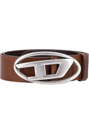 Diesel Belts, male, , Size: 90 CM Oval Buckle Leather Belt