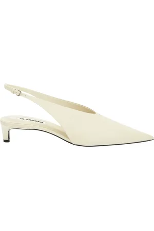 Jil Sander Pumps, female, , Size: 9 US Chalk Slingback Sandals