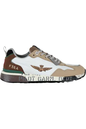 Aeronautica Militare Sneakers, male, , Size: 10 US Military Style Sneakers White Brown