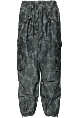 DRIES VAN NOTEN Straight Trousers, male, , Size: M Leopard Print Cargo Pants